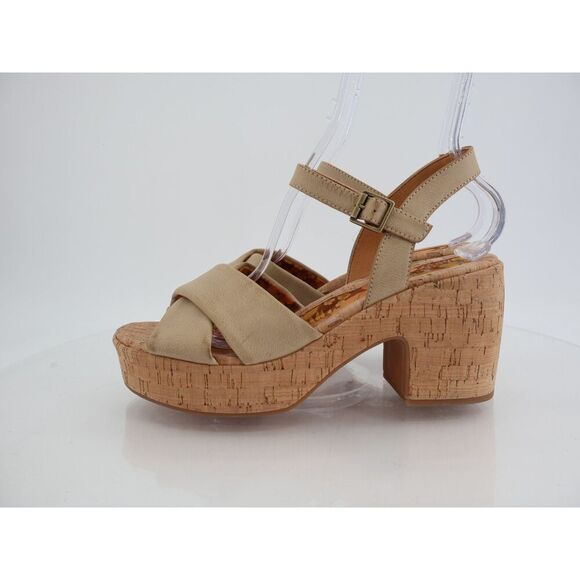 Kork-Ease Korks Calda Sandals Women's 10 Beige Platform Chunky Slingback Y2K - Picture 3 of 11